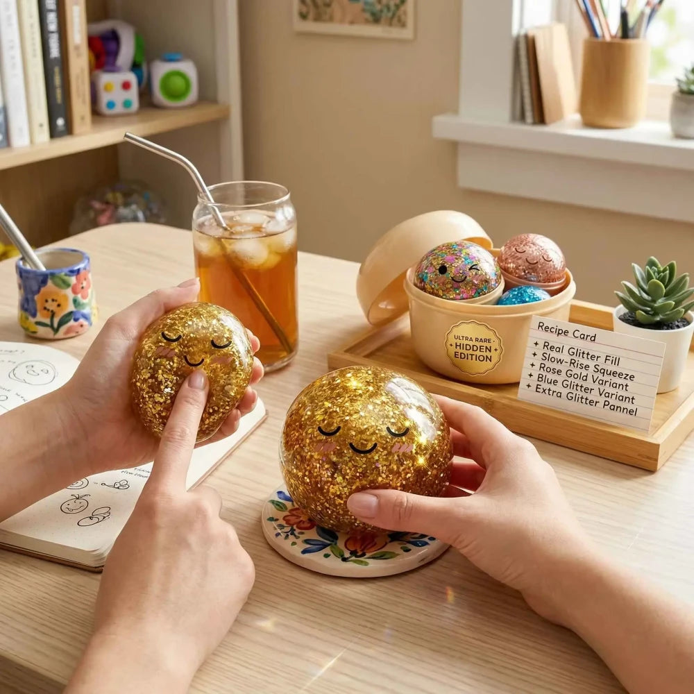 Gold Glitter Dumpling Squishy